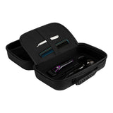 BVShop hairdressing trunk T-08-1 with multiple compartments, black exterior, and sturdy handle for salon or professional use.