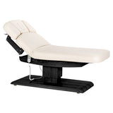 Cream SPA lounger Sillon Relax with black base, beauty salon furniture for comfortable relaxation and professional spa treatments.