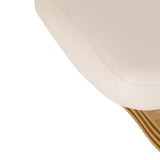 Cream SPA lounger Sillon Comfort beauty salon furniture with light brown base, ergonomic design for client relaxation.