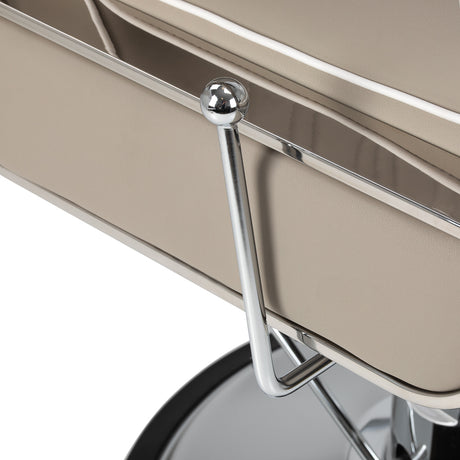 Professional beige barber chair with chrome armrests Gabbiano Rufo