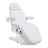 Azzurro Lux white cosmetic chair for beauty salons, featuring sleek design and comfortable seating.