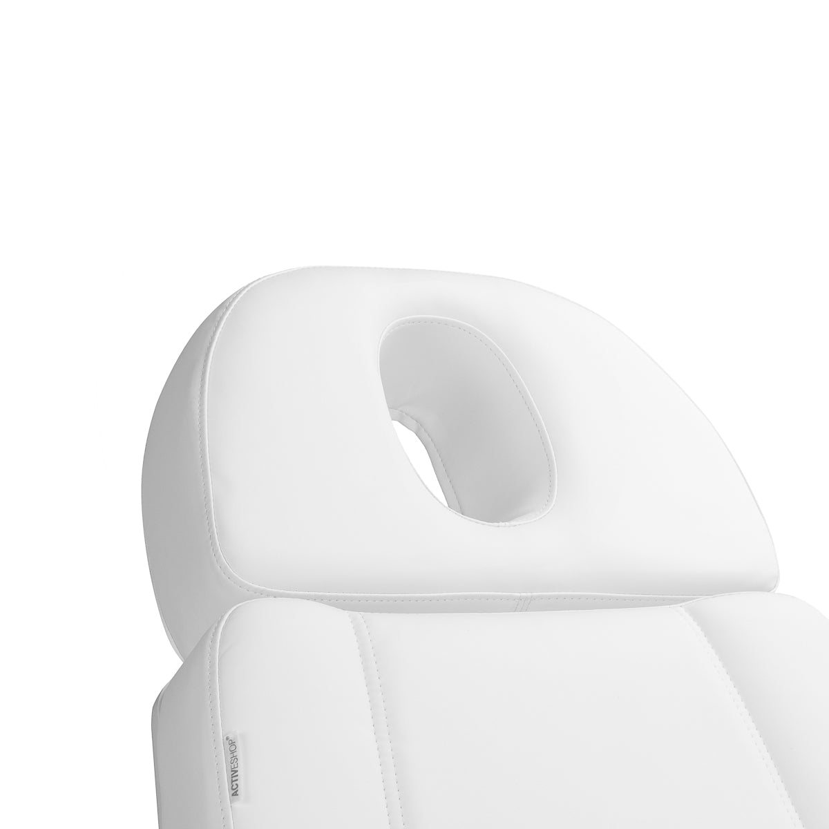 Azzurro Lux cosmetic chair in white, a sleek beauty salon furniture piece with plush upholstery and modern design.