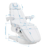 Azzurro Lux cosmetic chair in white, a sleek beauty salon furniture piece with plush cushioning and modern design.