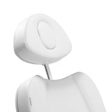 Electric cosmetic chair AZZURRO 803D with 3 motors, white beauty salon furniture, padded seat and adjustable headrest.