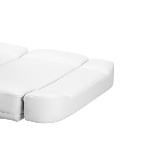 Azzurro 803D electric cosmetic chair with 3 motors, white beauty salon furniture featuring padded upholstery and adjustable headrest.