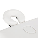 White BALANCE aluminium folding massage table with three segments, designed for professional massage therapy sessions.