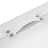 White BALANCE aluminium folding massage table with 3 segments, lightweight and portable massage furniture for professional use.