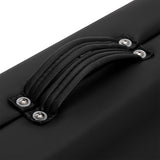 BALANCE aluminium folding massage table with three segments in black, featuring a sturdy frame and padded surface for comfort.