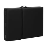 Black BALANCE wooden folding massage table with 3 segments, featuring a sturdy design and portable construction for professional massage therapy.