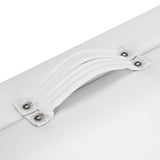 White BALANCE wooden folding massage table with 2 segments, measuring 190x70 cm, designed for professional massage therapy.