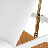 White BALANCE wooden folding massage table with 3 segments, 190x70cm, designed for professional massage therapy.
