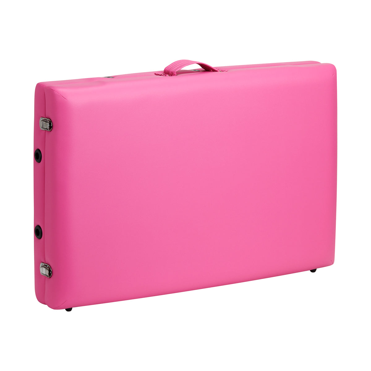 Pink and black BALANCE wooden folding massage table with two segments, designed for professional massage therapy.