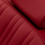 Red Gabbiano Elias barber chair with plush upholstery and adjustable features, ideal for professional barbershop furniture.