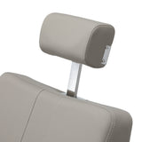 Grey Gabbiano Athena barber chair with padded seat and backrest, adjustable height, and sleek modern design for barbershop furniture.