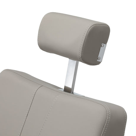 Grey Gabbiano Athena barber chair with padded seat and backrest, adjustable height, and sleek modern design for barbershop furniture.