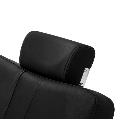 Black Gabbiano Athena barber chair with padded seat and backrest, adjustable armrests, and sturdy base for barbershop use.