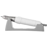 Saeyang Marathon K30S brushless nail drill with ergonomic handpiece and spinning bit for professional nail care and filing.