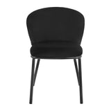 4RICO Linea black chair with rounded backrest and slim legs