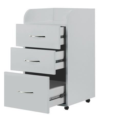 Grey cabinet Kombi from ACTIVESHOP beauty salon furniture, with drawers and storage compartments, suitable for salon organization