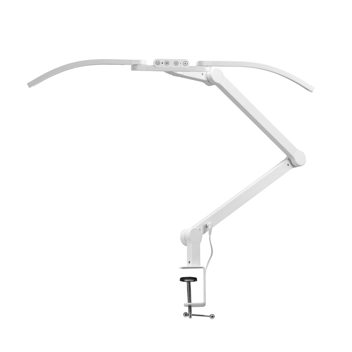 GLOW Glow Manicure Treatment Lamp L05 in white, bent tabletop design, used for curing gel nails in professional or home salons.