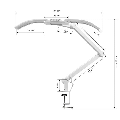 GLOW Glow Manicure Treatment Lamp L05, white bent tabletop LED light for professional nail curing and salon use.
