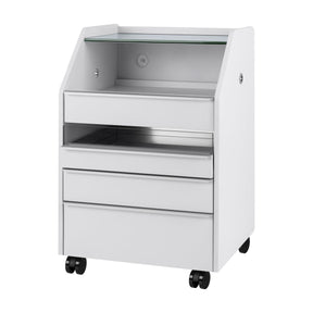 White ACTIVESHOP 984 podiatry assistant chair for beauty salon furniture, with cushioned seating and adjustable features.