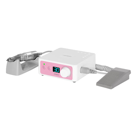 Saeyang Marathon K35 mini pink nail drill machine with H200 handpiece, compact electric nail drill for professional manicures
