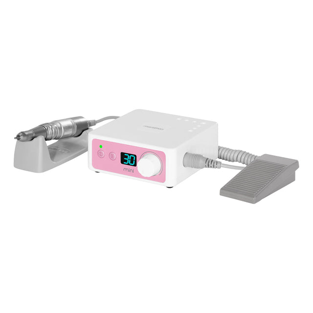 Saeyang Marathon K35 mini pink nail drill machine with H200 handpiece, compact electric nail drill for professional manicures