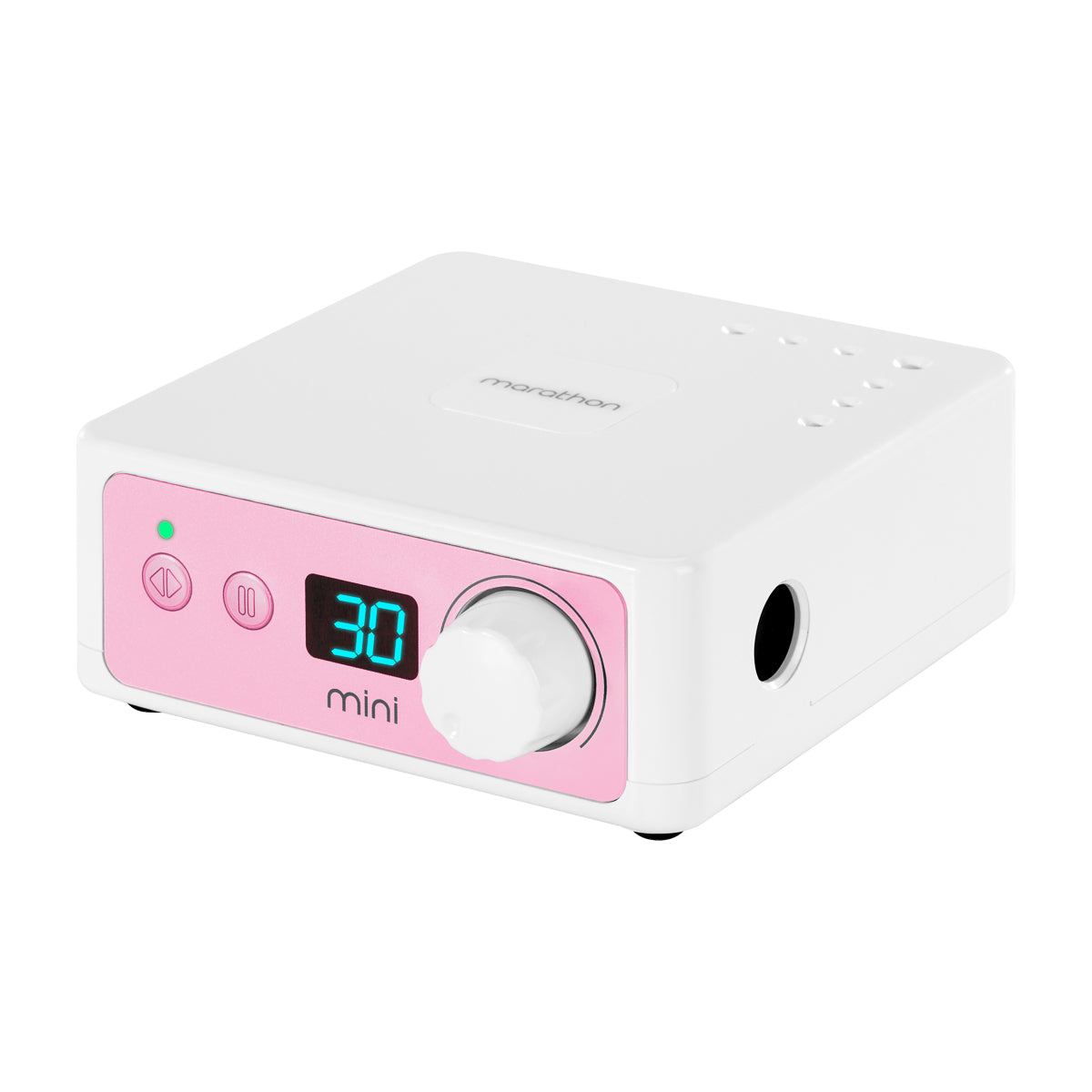 Saeyang Marathon K35 mini pink nail drill machine with H200 handpiece, compact professional manicure tool.