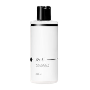 Syis Hydro nutritional cocktail 500 ml bottle, hydrogen cleansing drink with vibrant blue liquid and label, for hydration and detox.