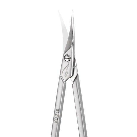 Left-handed NGHIA cuticle scissors, professional grooming tool with sharp blades for precise cuticle trimming.