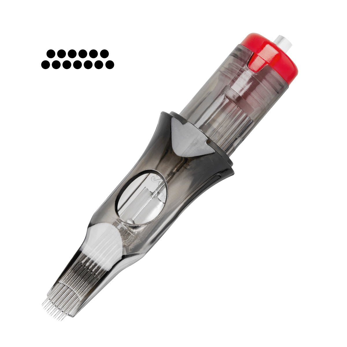 Set of 10 EL CARTEL Tattoo Cartridge EL CARTEL V2 0.30 13RM MediumTaper for precise tattooing, shown in close-up image.