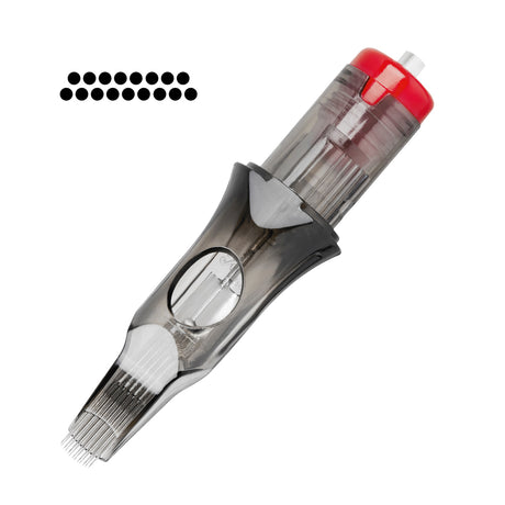 Set of 10 EL CARTEL V2 0.30mm 17RM long taper tattoo cartridges, featuring precise needle configuration for detailed ink work.