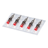 Set of 10 EL CARTEL V2 0.30mm 17RM LongTaper tattoo cartridges with precision needles for detailed tattooing.