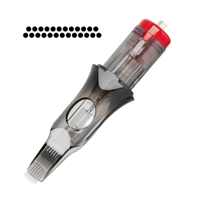 Set of 10 EL CARTEL V2 0.30 Tattoo Cartridges with Medium Taper for precise tattooing, shown in packaging.