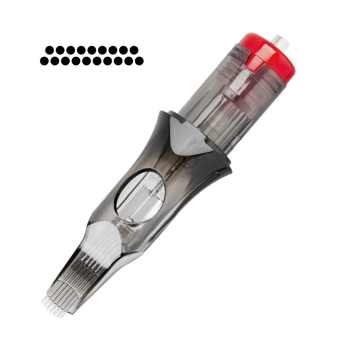 Set of 10 EL CARTEL V2 0.35mm tattoo cartridges with medium taper, 19RM needle configuration for precise tattooing.