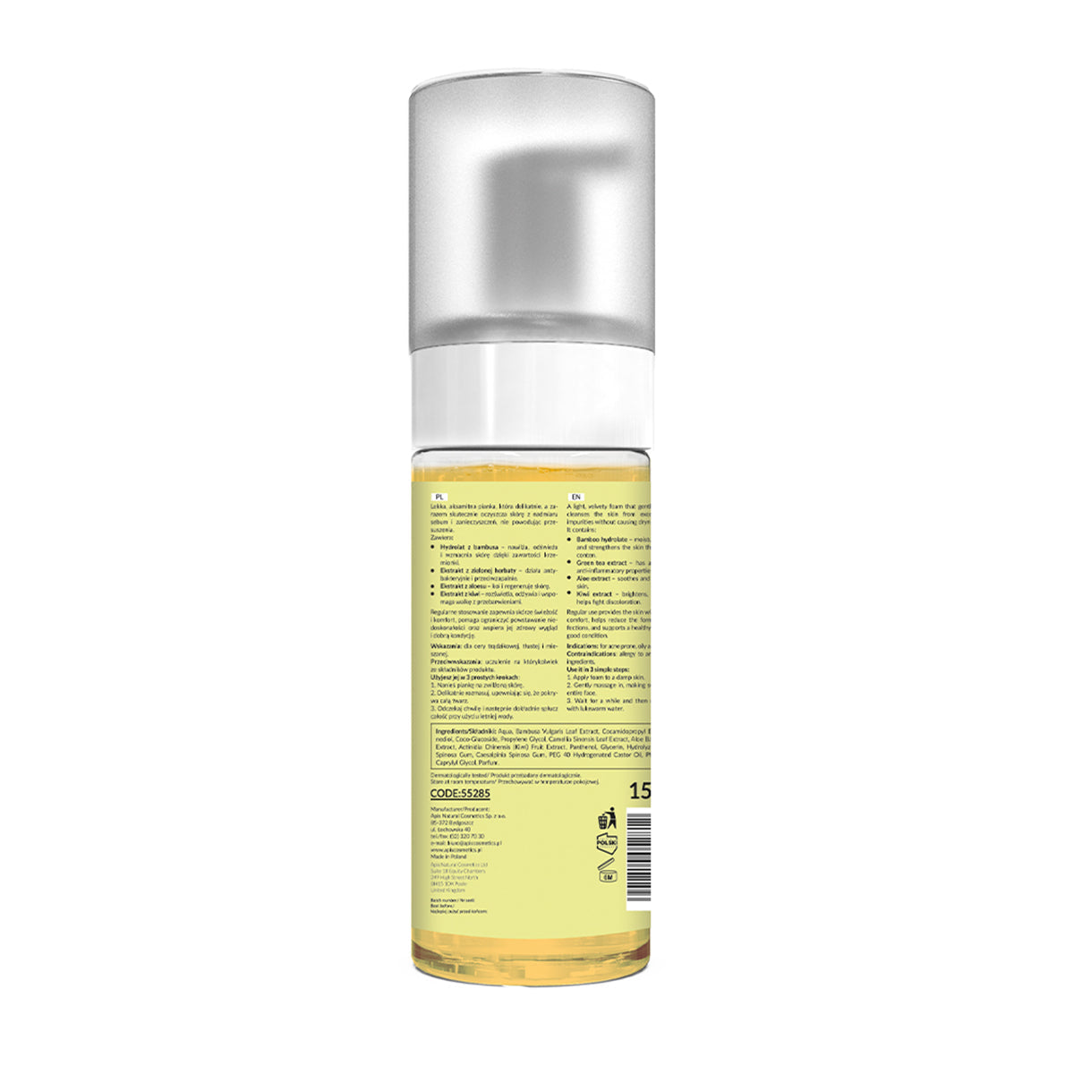 APIS ACNE-STOP Home facial cleansing foam in 150ml bottle, gentle acne treatment product with foaming cleanser for clear skin
