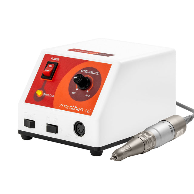 Saeyang Marathon N2 Retro nail drill with H200 handpiece, featuring a vintage design and professional manicure and pedicure tools.