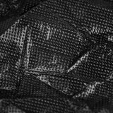 Black disposable plastic sheet with elastic band by EL CARTEL, shown with secure elastic edges for protective coverage.