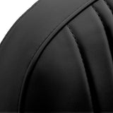 Black Gabbiano Acri hairdressing chair with cushioned seat and adjustable height for salon styling.