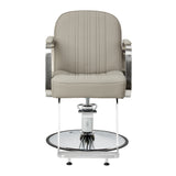 Beige Gabbiano Acri hairdressing chair with adjustable height and padded seat for salon styling and comfort.