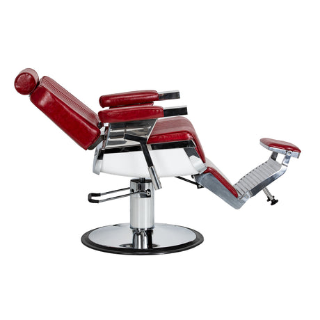 Red hydraulic barber chair Gabbiano Royal X salon furniture