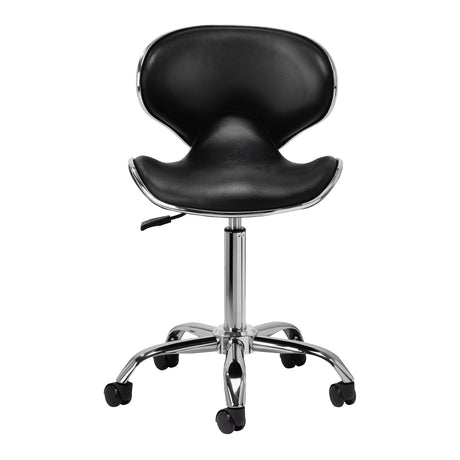 Gabbiano cosmetic stool Q-4599 in black, a sleek beauty salon furniture piece with a cushioned seat and adjustable height.