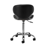 Black Gabbiano cosmetic stool Q-4599, a sleek beauty salon furniture piece with a cushioned seat and adjustable height.