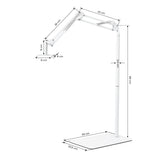 GLOW ρυθμιζόμενη βάση λάμπας UV/LED πεντικιούρ – Λευκή; σχέδιο διαστάσεων, βάση 33 × 20,5 cm