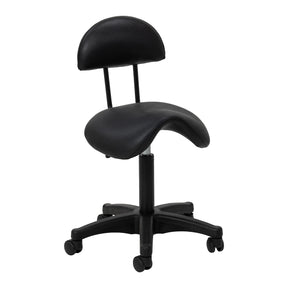 Μαύρο κοσμητολογικό σκαμπό ACTIVESHOP 6001 τύπου σέλας με πλάτη