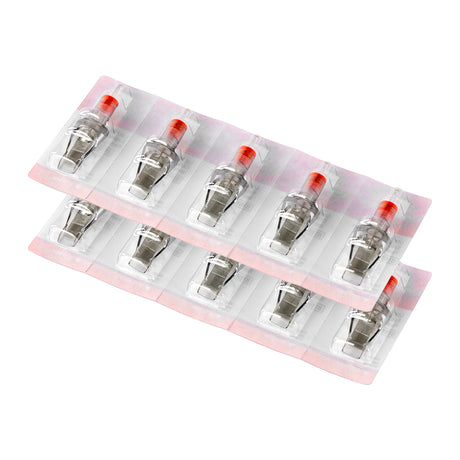 Set of 10 EL CARTEL V2 0.35mm tattoo cartridges with medium taper, suitable for professional tattooing applications.