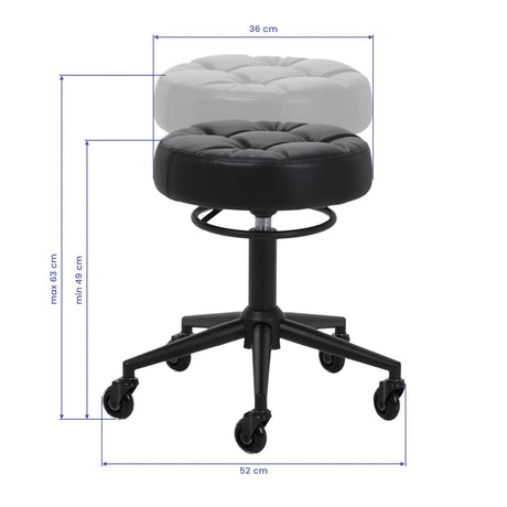 Black Gabbiano D054 salon stool for professional hairdressing workstations