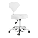 Azzurro 156-F snow-white cosmetic stool with backrest – front view