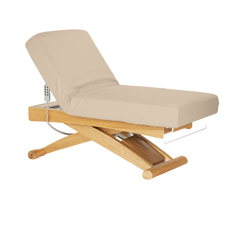 Sillon Siesta Ηλεκτρικό Κρεβάτι SPA – Μπεζ, Βάση Ανοιχτό Καφέ · Ανακλινόμενη θέση